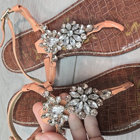 Sam Edelman Womens Grayson T strap Reisterstone Leather Sandals Flats shoes sz 7 - Picture 14 of 14